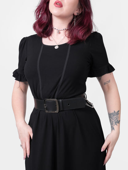 Nightbound Leather Belt With Chains
