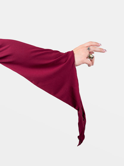Burgundy Wisteria Bell Sleeve Top