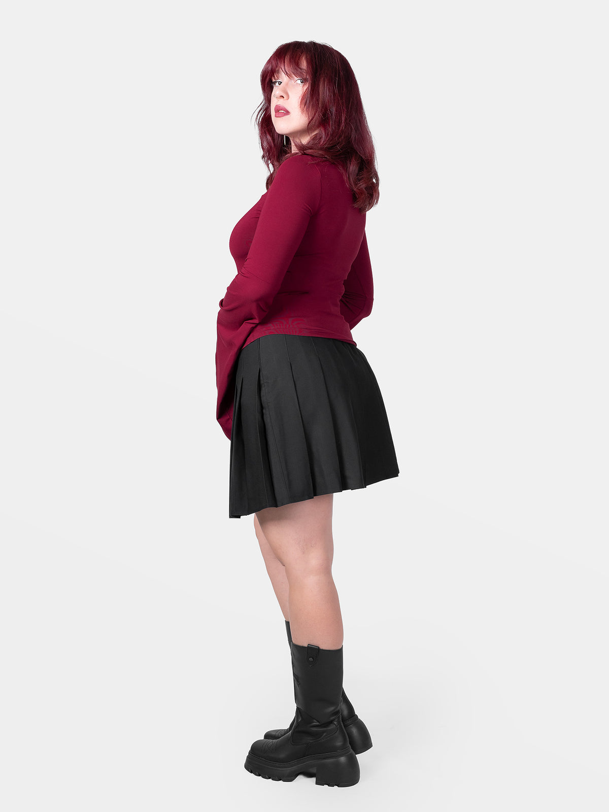 Burgundy Wisteria Bell Sleeve Top