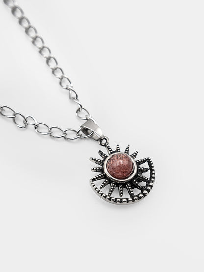 Psyche Strawberry Quartz Necklace