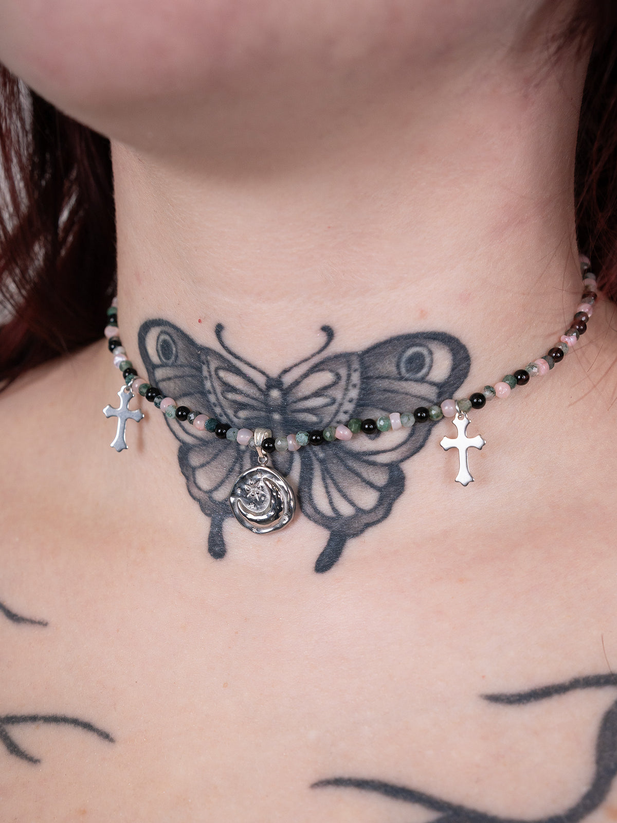 Choker z kamieni naturalnych Orchid