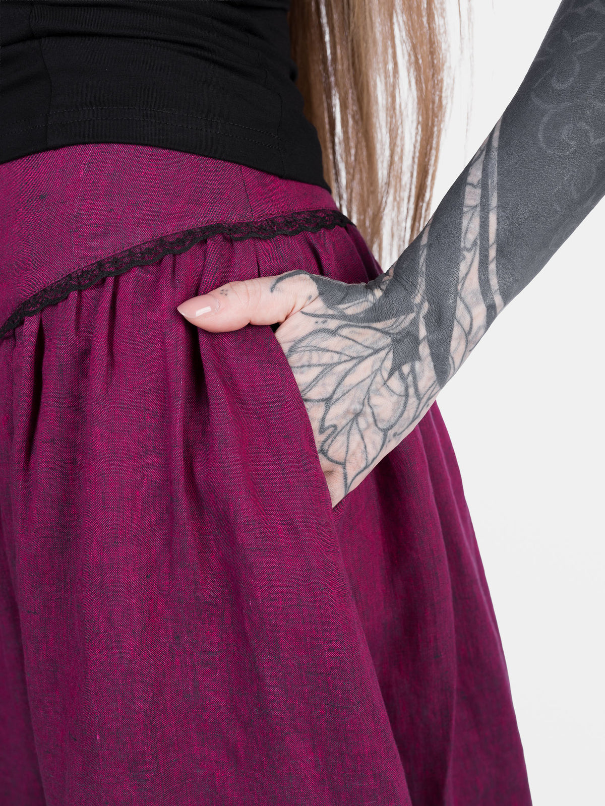 Lniana spódnica maxi Berry Aurelia