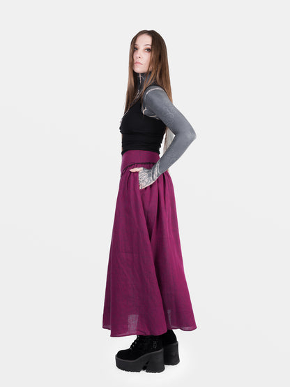 Lniana spódnica maxi Berry Aurelia