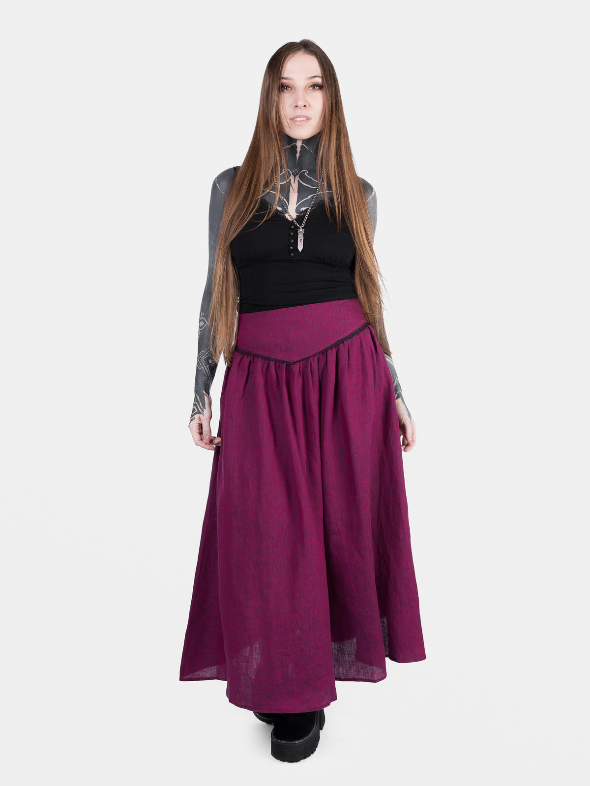 Lniana spódnica maxi Berry Aurelia