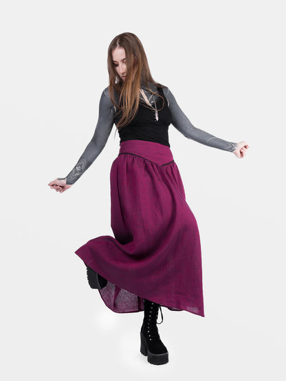 Lniana spódnica maxi Berry Aurelia