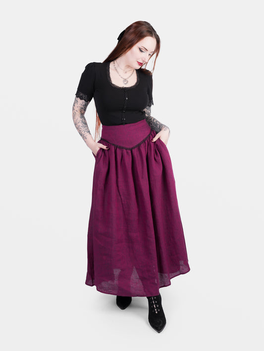 Lniana spódnica maxi Berry Aurelia