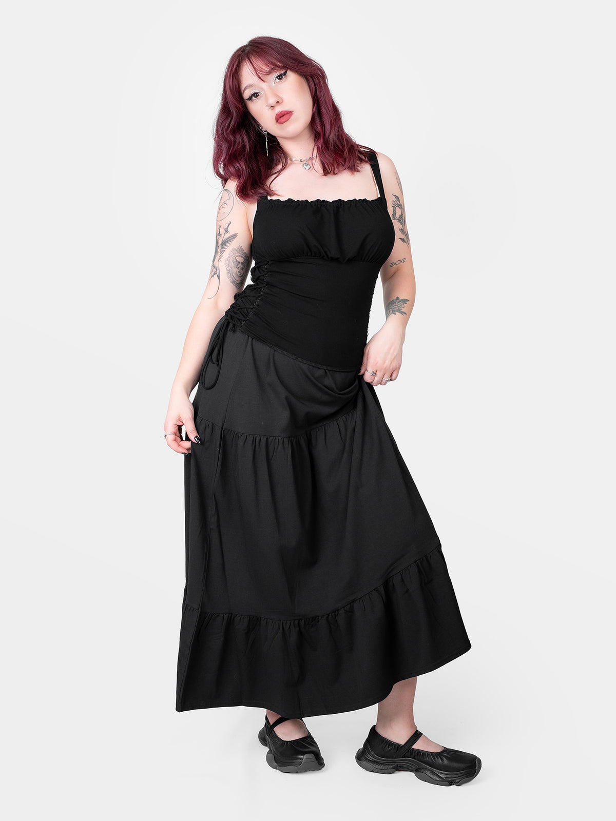 Oblivion Ruffle Midi Skirt