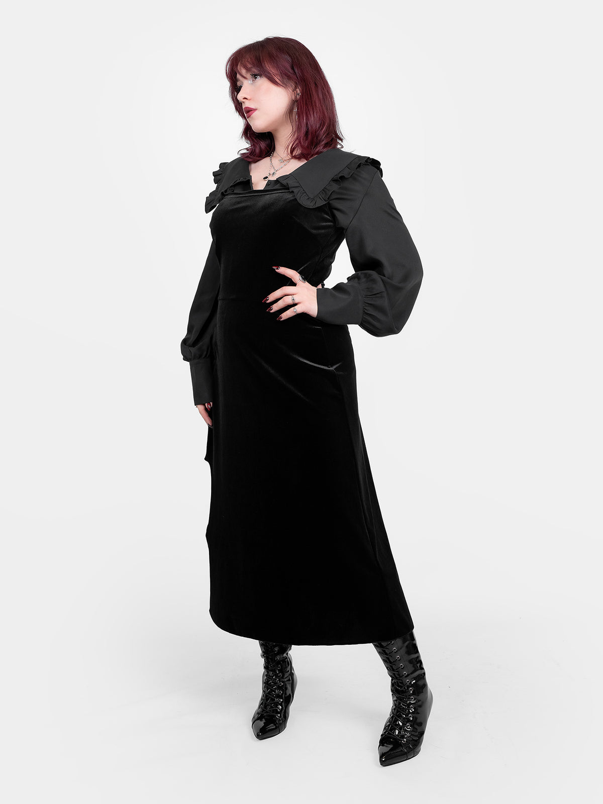 Anathema velvet strapless dress