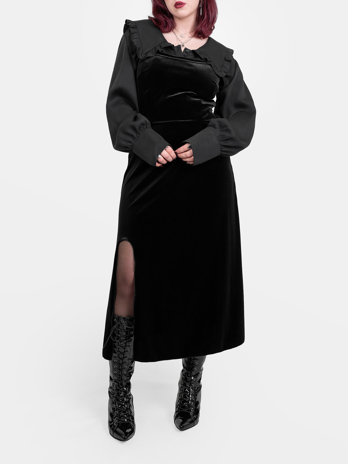Anathema velvet strapless dress