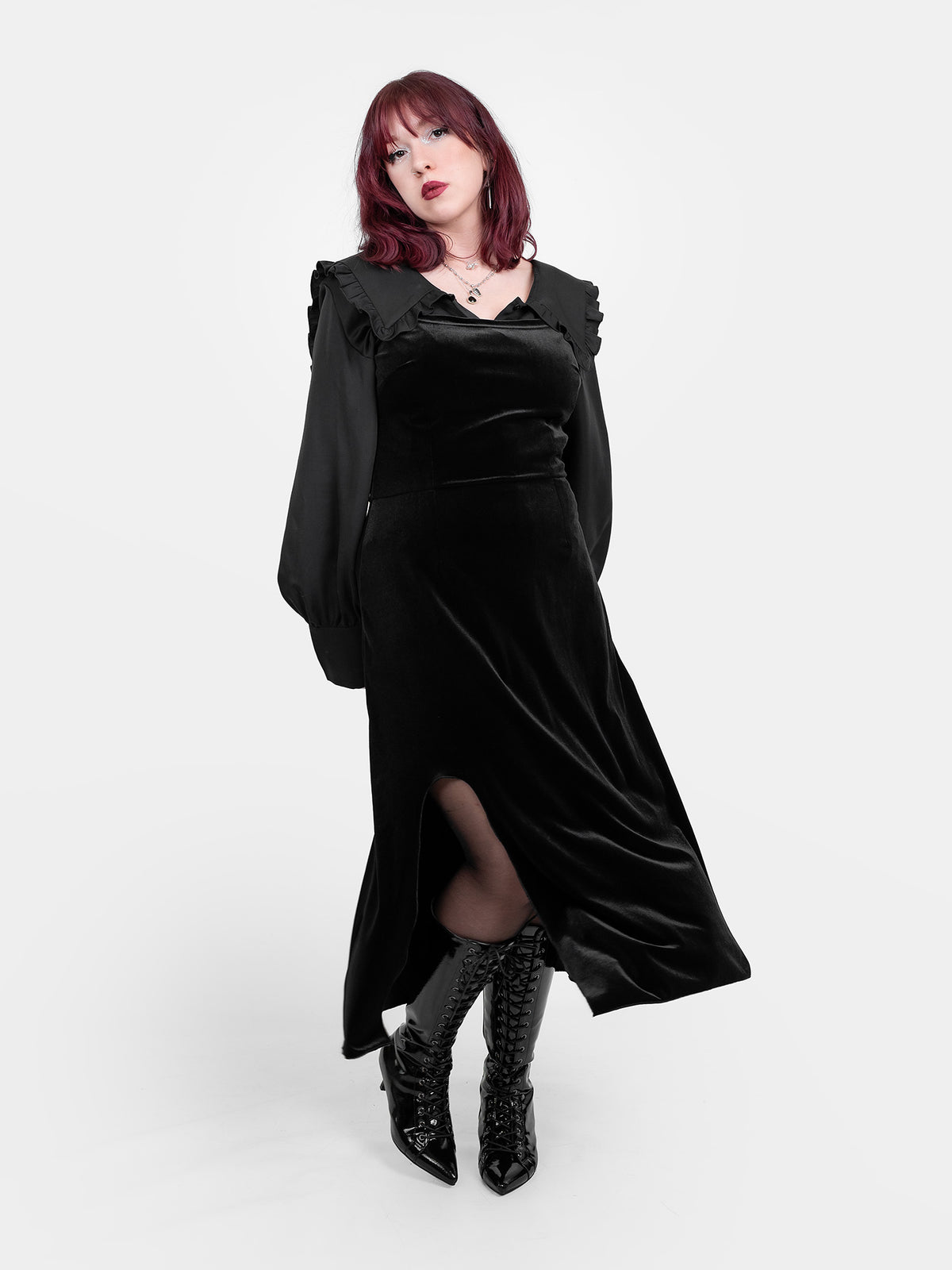 Anathema velvet strapless dress