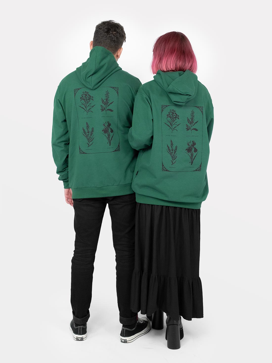 Zielona bluza z kwiatami Herbarium