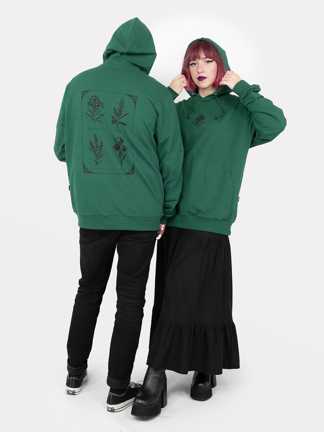 Zielona bluza z kwiatami Herbarium
