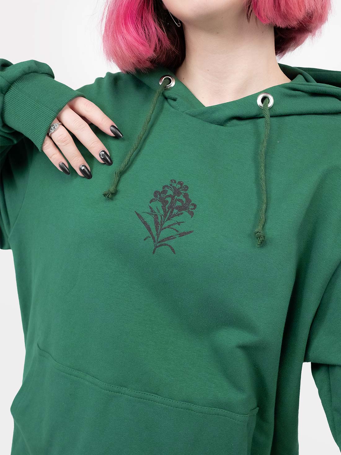 Zielona bluza z kwiatami Herbarium