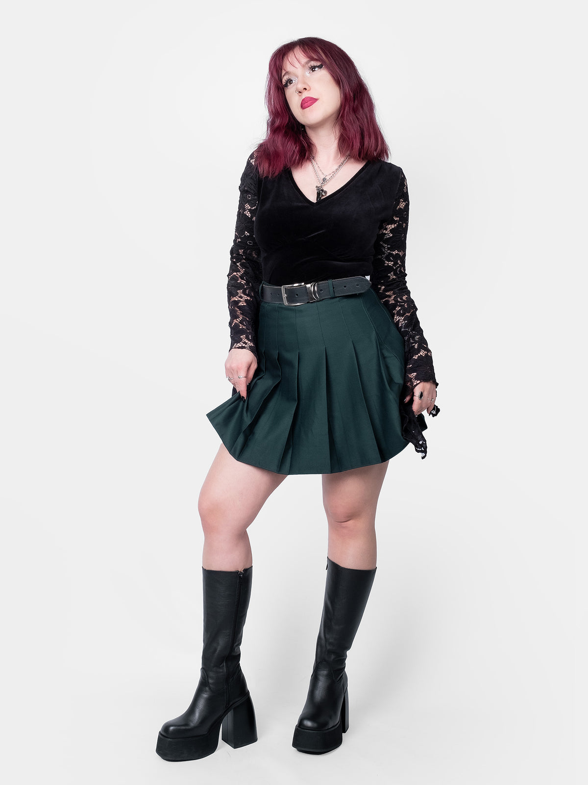 Ciemnozielona tennis skirt