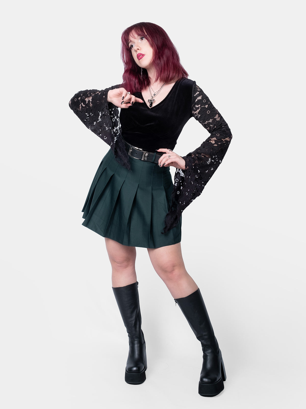 Ciemnozielona tennis skirt