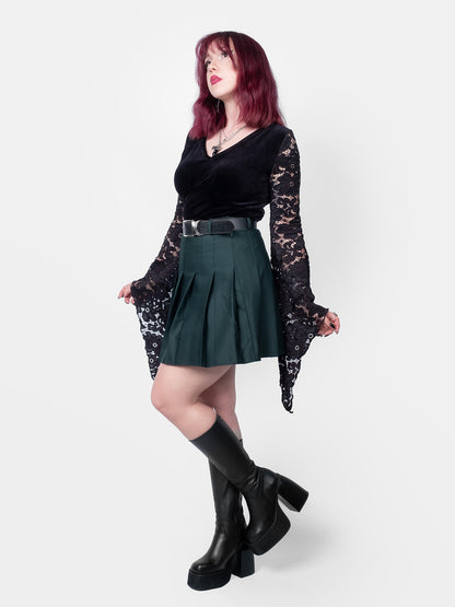 Ciemnozielona tennis skirt