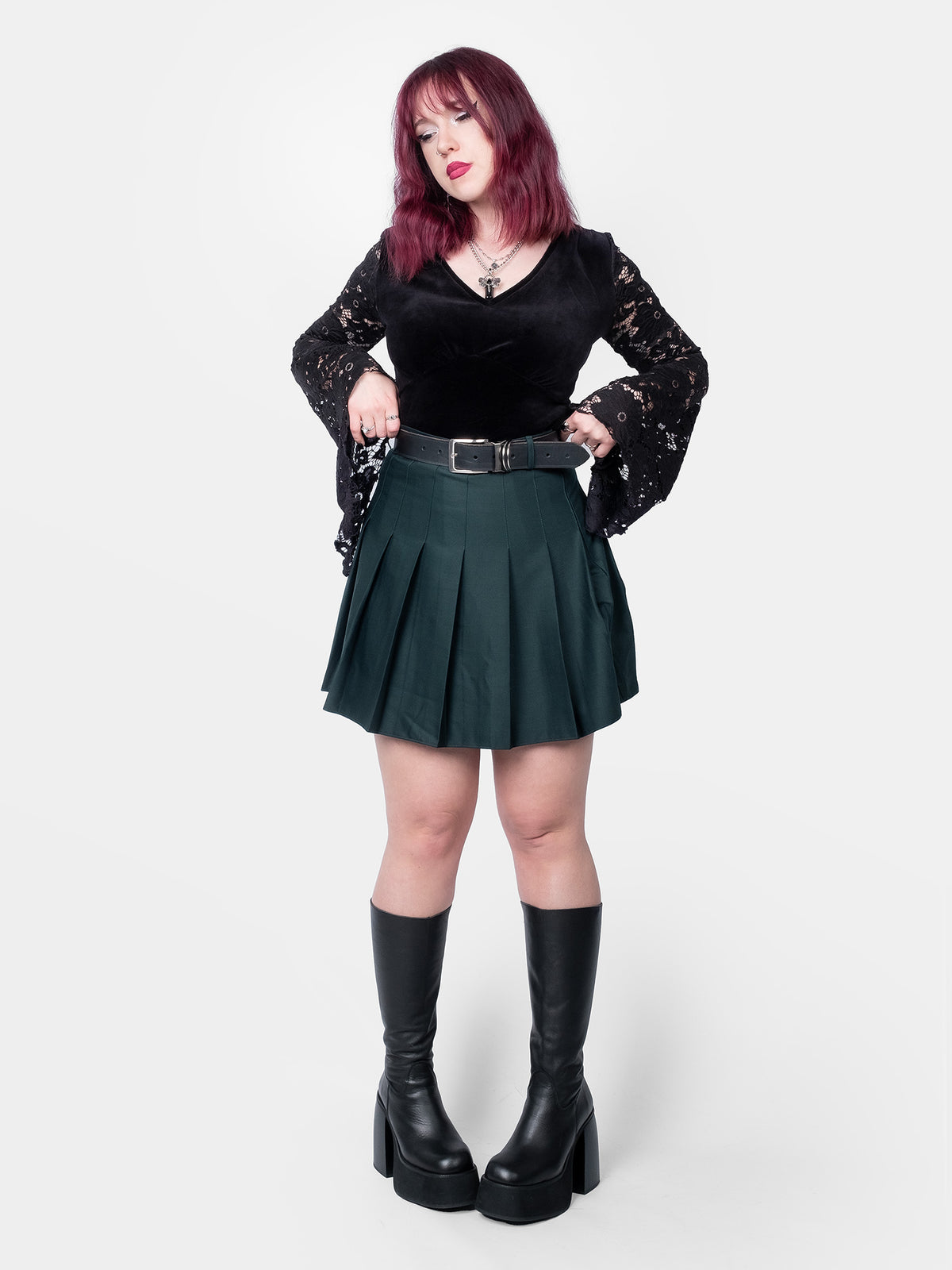 Ciemnozielona tennis skirt