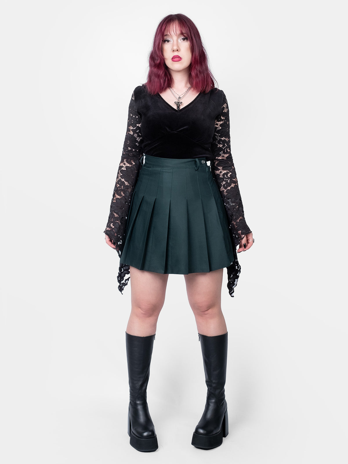 Ciemnozielona tennis skirt