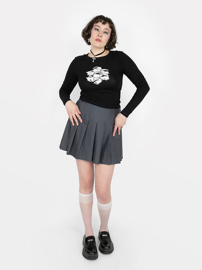 Szara tennis skirt ze szlufkami