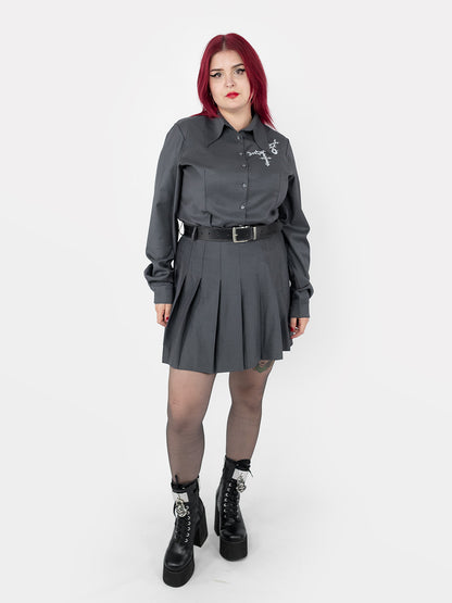 Szara tennis skirt ze szlufkami