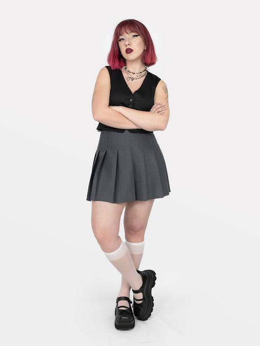 Szara tennis skirt ze szlufkami