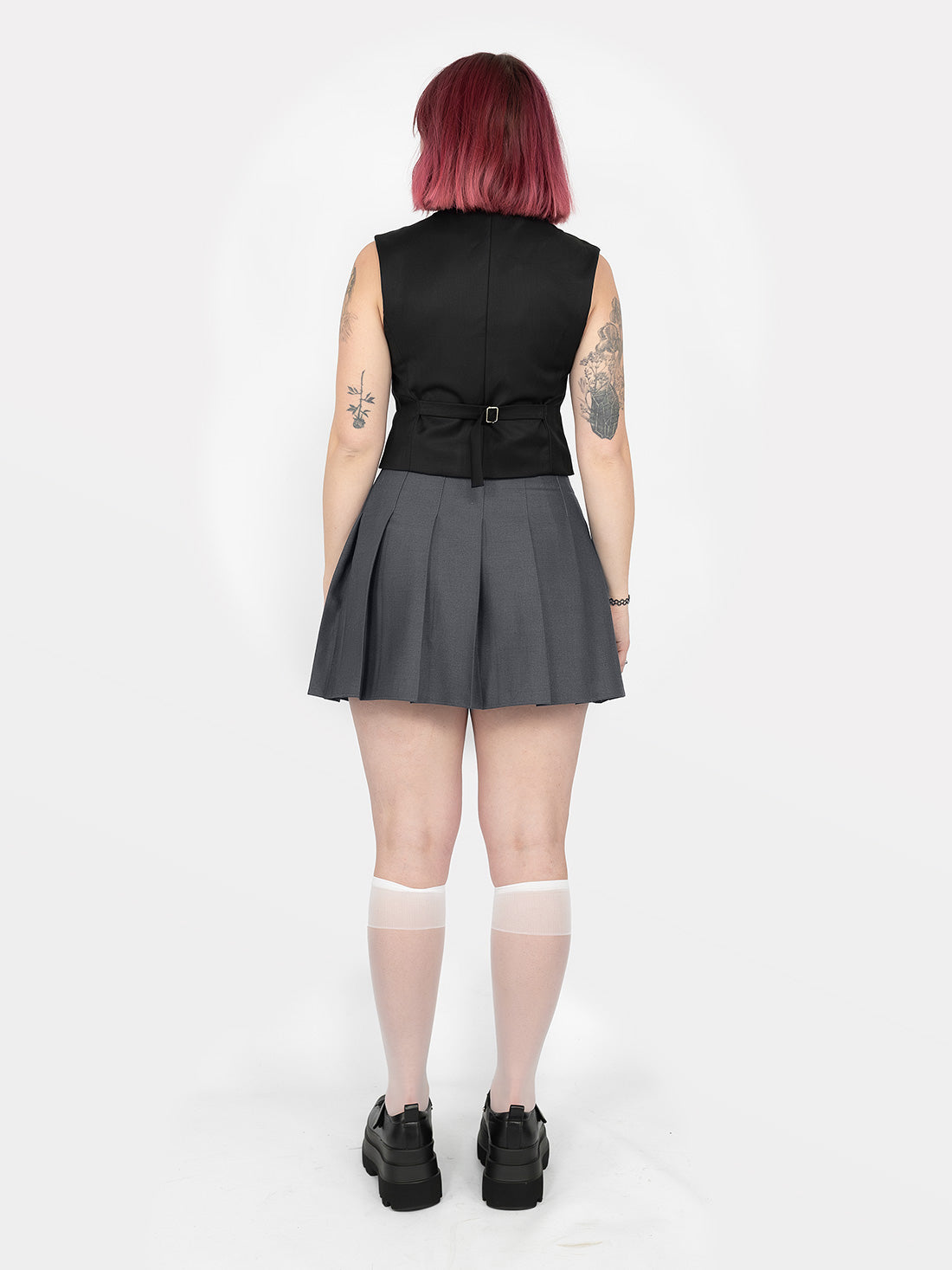 Szara tennis skirt ze szlufkami