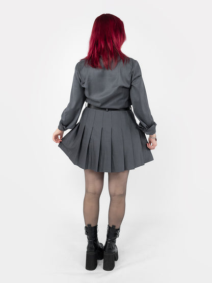 Szara tennis skirt ze szlufkami