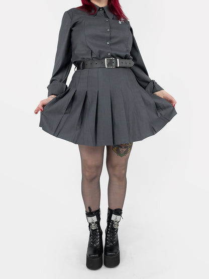 Szara tennis skirt ze szlufkami