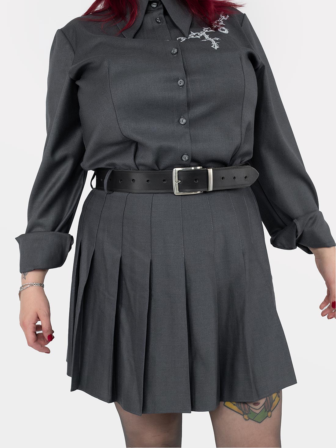 Szara tennis skirt ze szlufkami