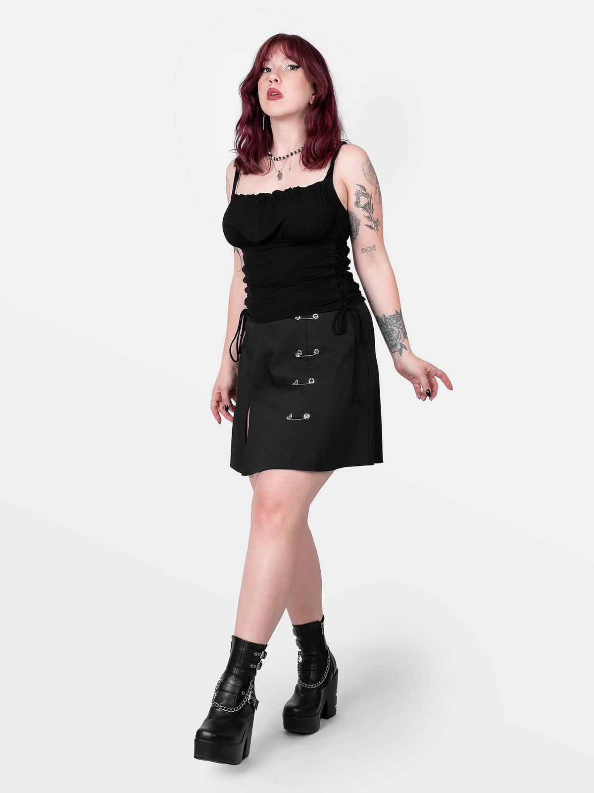 Spódnica mini z agrafkami Courtney