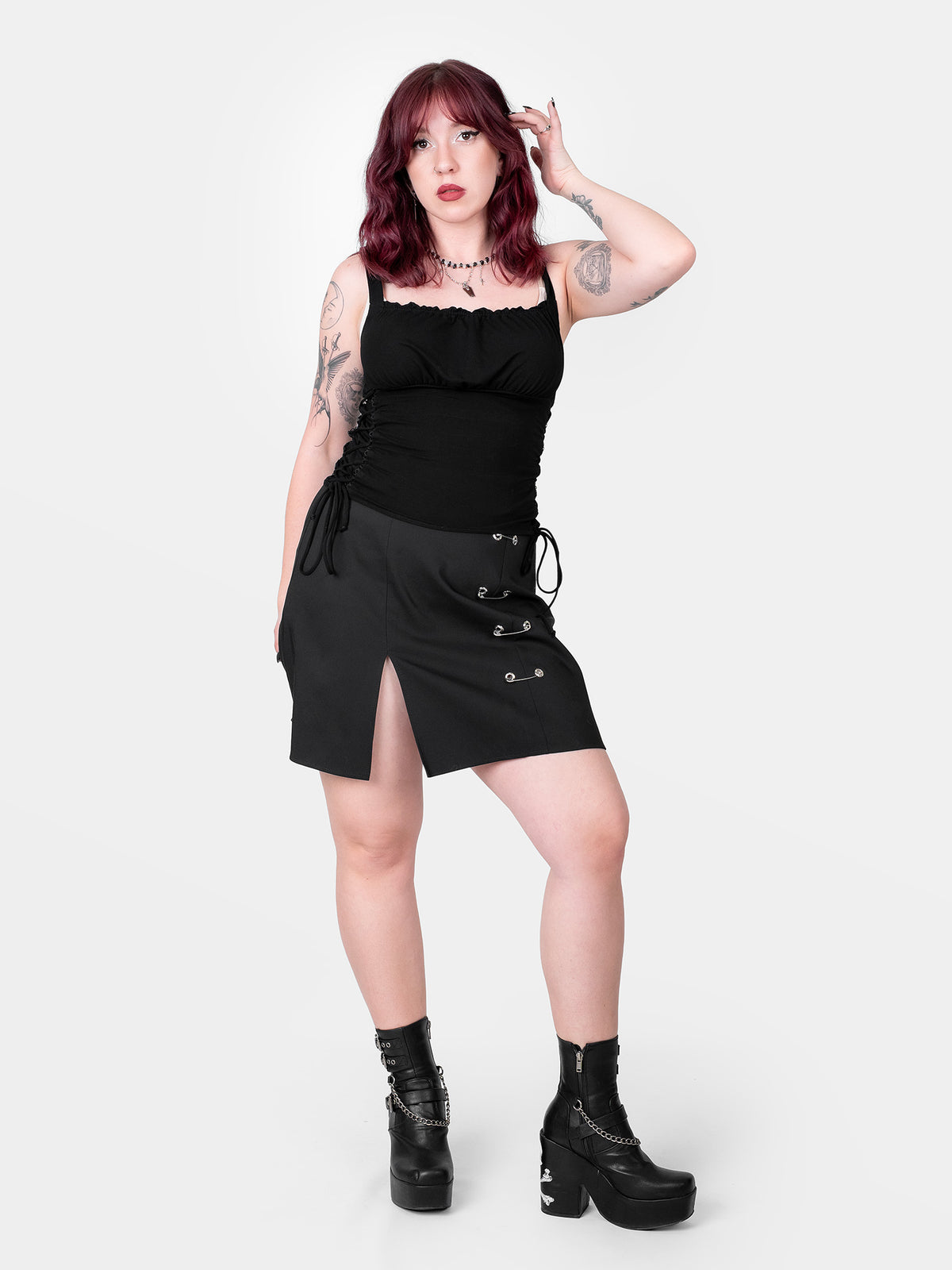 Spódnica mini z agrafkami Courtney