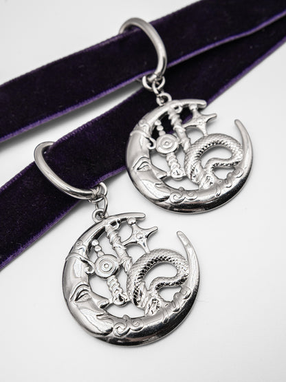 Purple Lunelle collar with a moon
