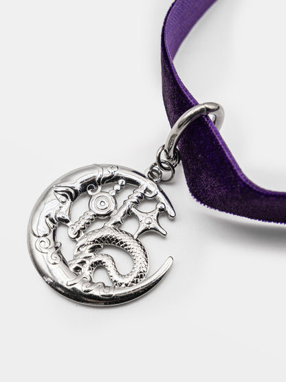 Purple Lunelle collar with a moon