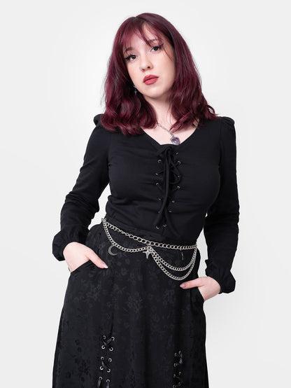 Apathy Lace Up Blouse 