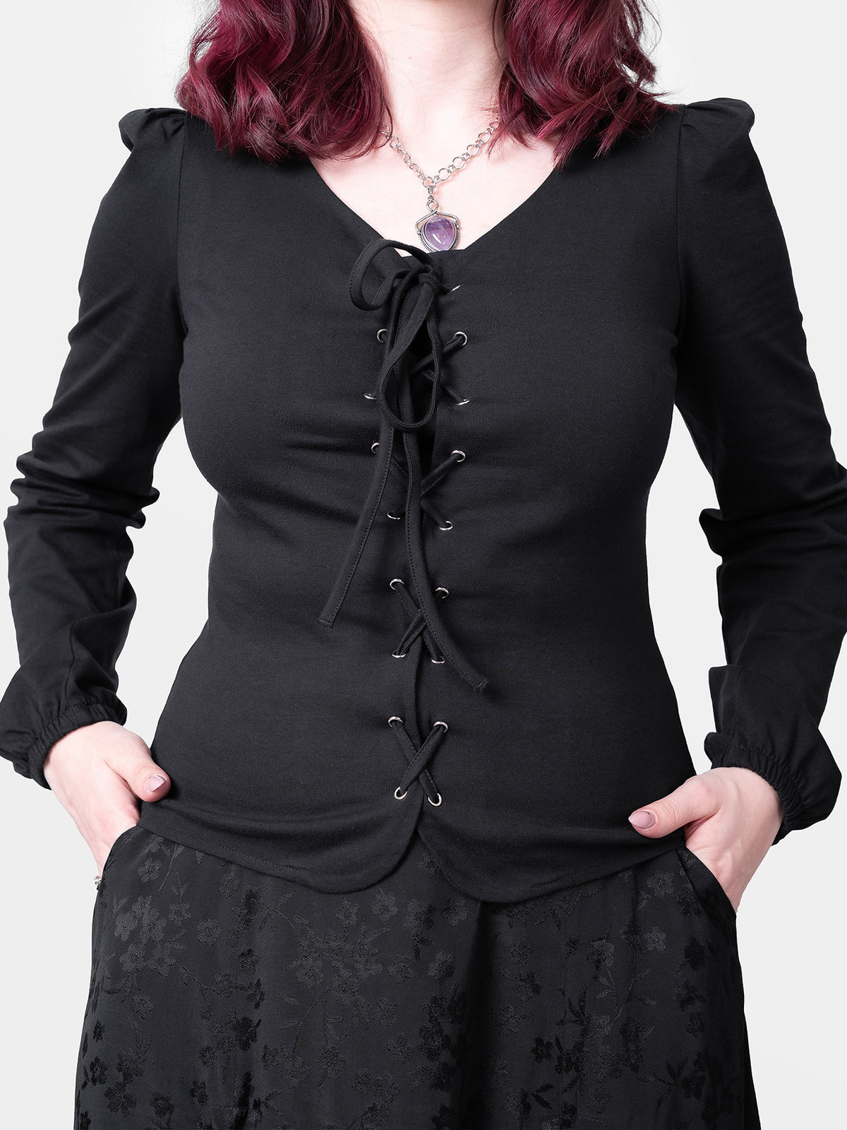 Apathy Lace Up Blouse 