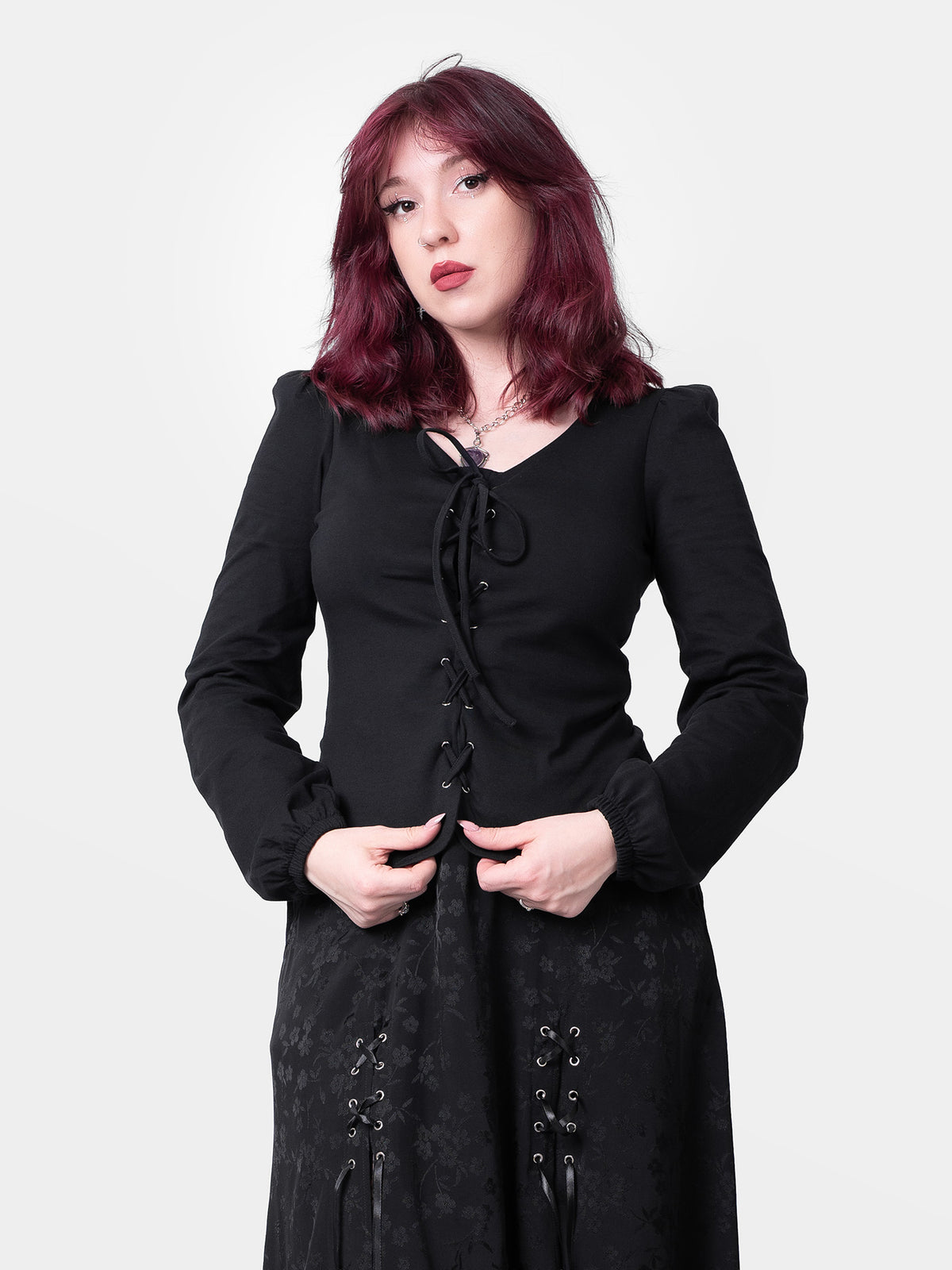 Apathy Lace Up Blouse 