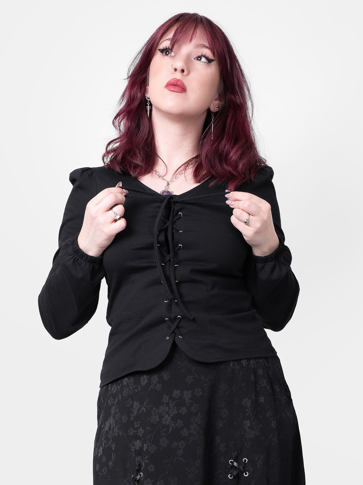 Apathy Lace Up Blouse 