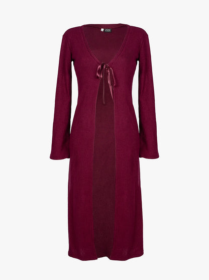 Rhiannon Burgundy Long Cardigan