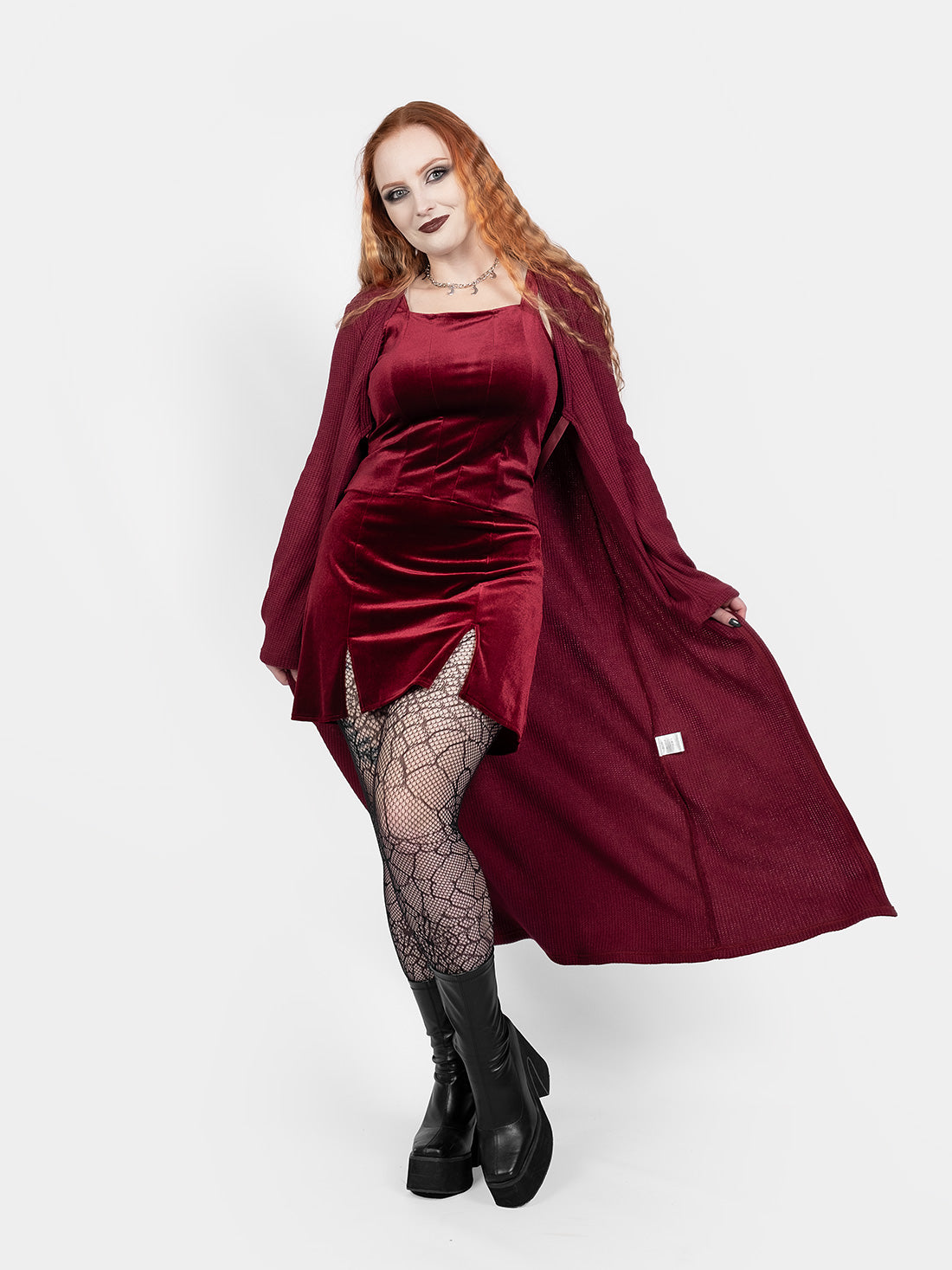 Rhiannon Burgundy Long Cardigan