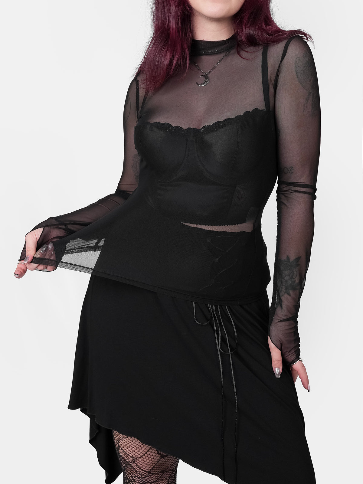 Czarny mesh top Bonnie