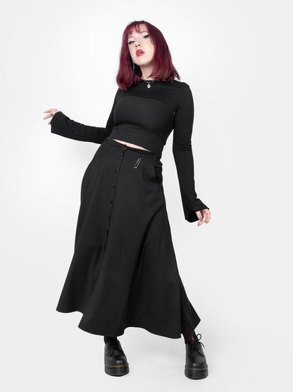 Beatrice Button Maxi Skirt