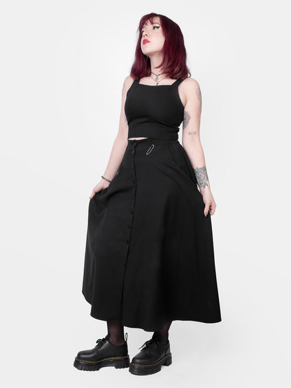 Beatrice Button Maxi Skirt