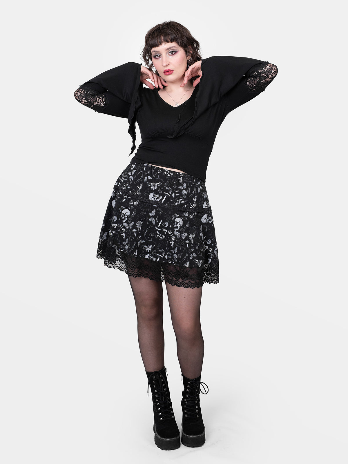 Moonveil Lace Mini Skirt
