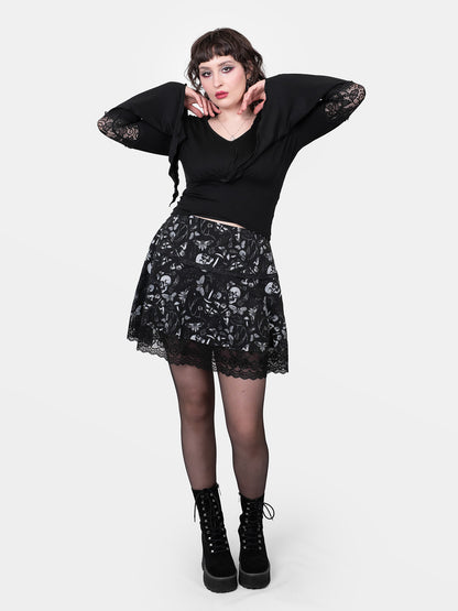 Moonveil Lace Mini Skirt