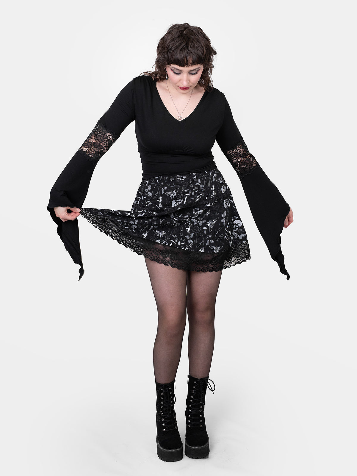 Moonveil Lace Mini Skirt