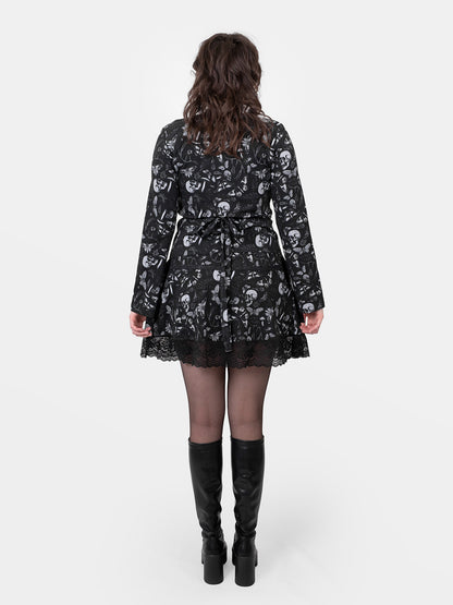 Bluzka wrap z rozszerzanymi rękawami Moonveil