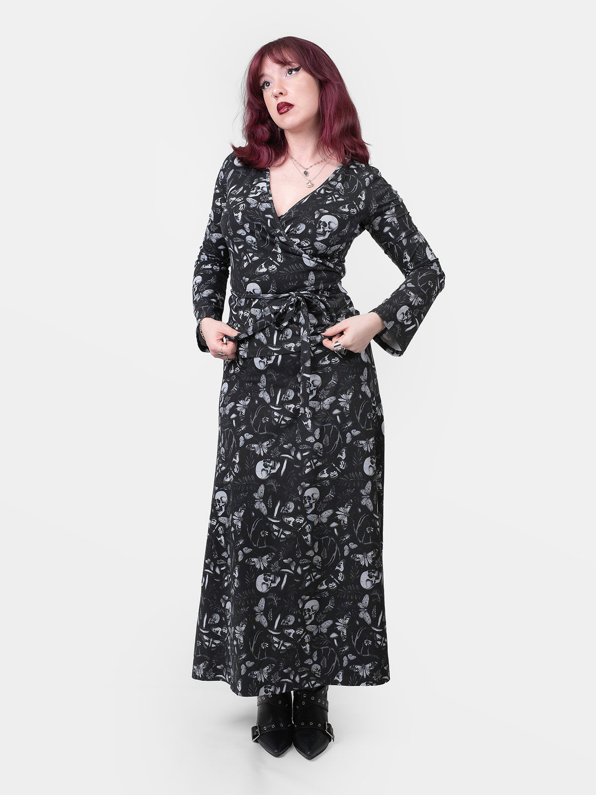 Bluzka wrap z rozszerzanymi rękawami Moonveil