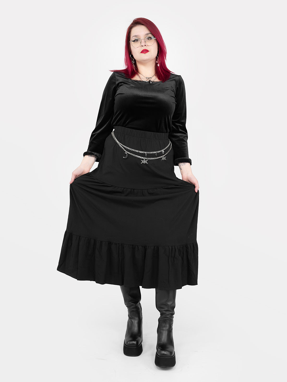 Oblivion Ruffle Midi Skirt