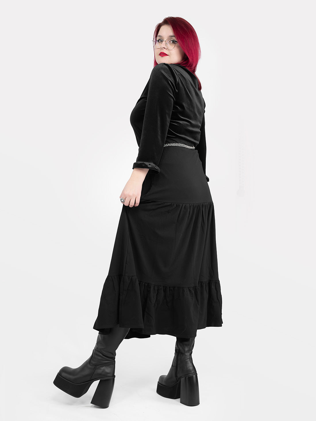 Oblivion Ruffle Midi Skirt