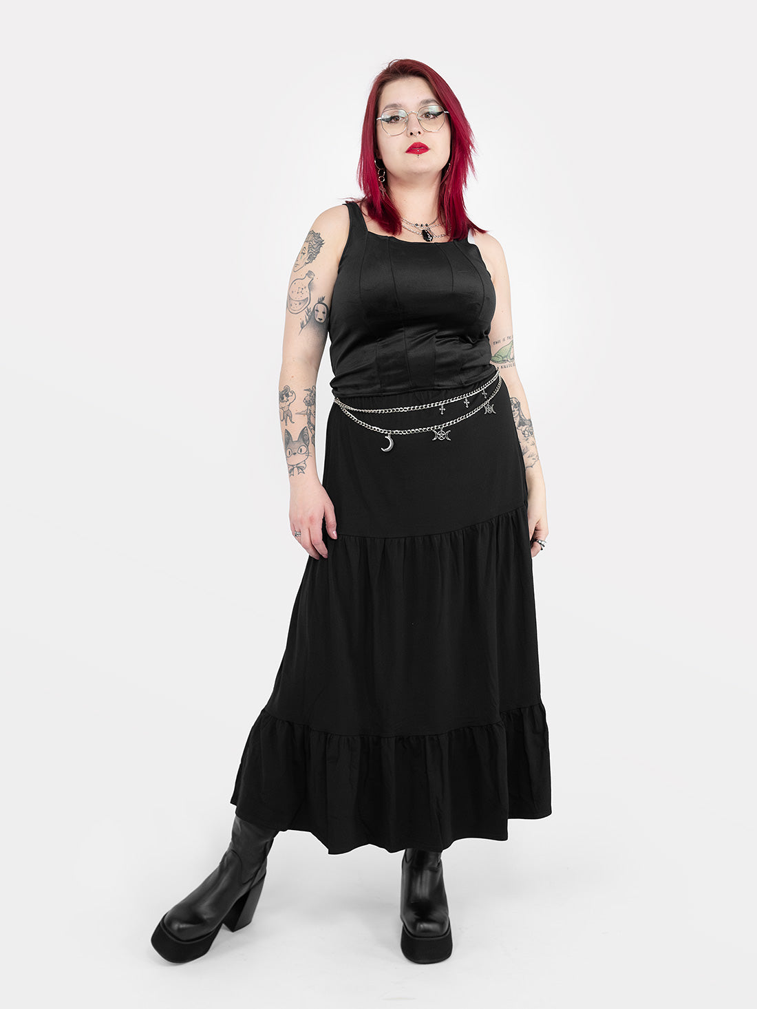 Oblivion Ruffle Midi Skirt